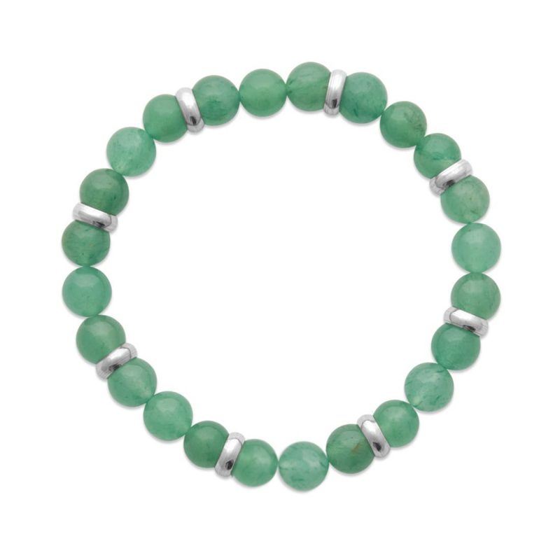 Bracelet Homme Pierres Naturelles Aventurine Perles 8mm
