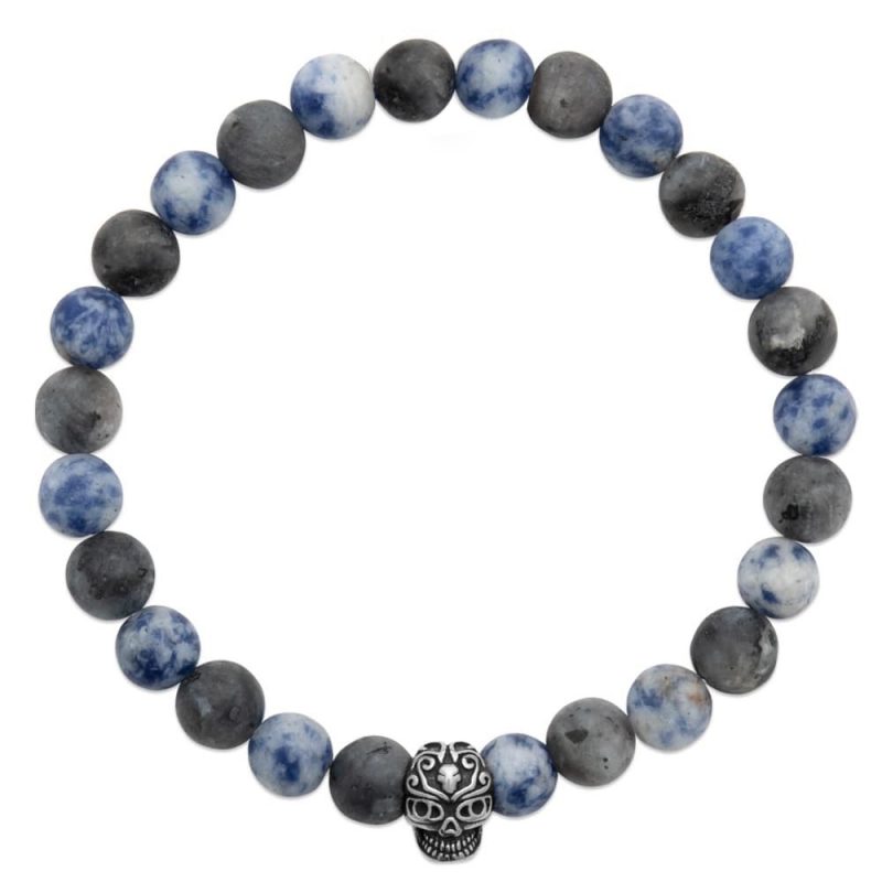 Bracelet Homme Pierres Naturelles Sodalite Perles 8mm