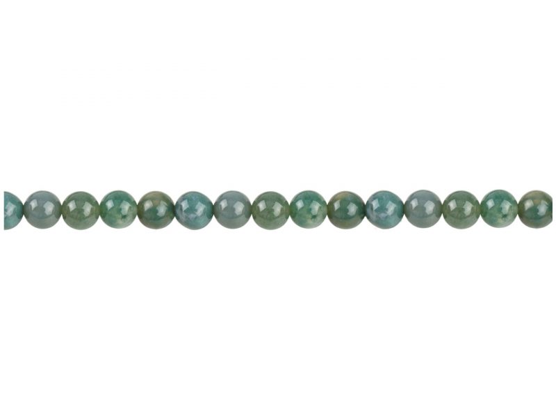 Bracelet Femme Pierres Naturelles Agate Mousse Perles 6mm