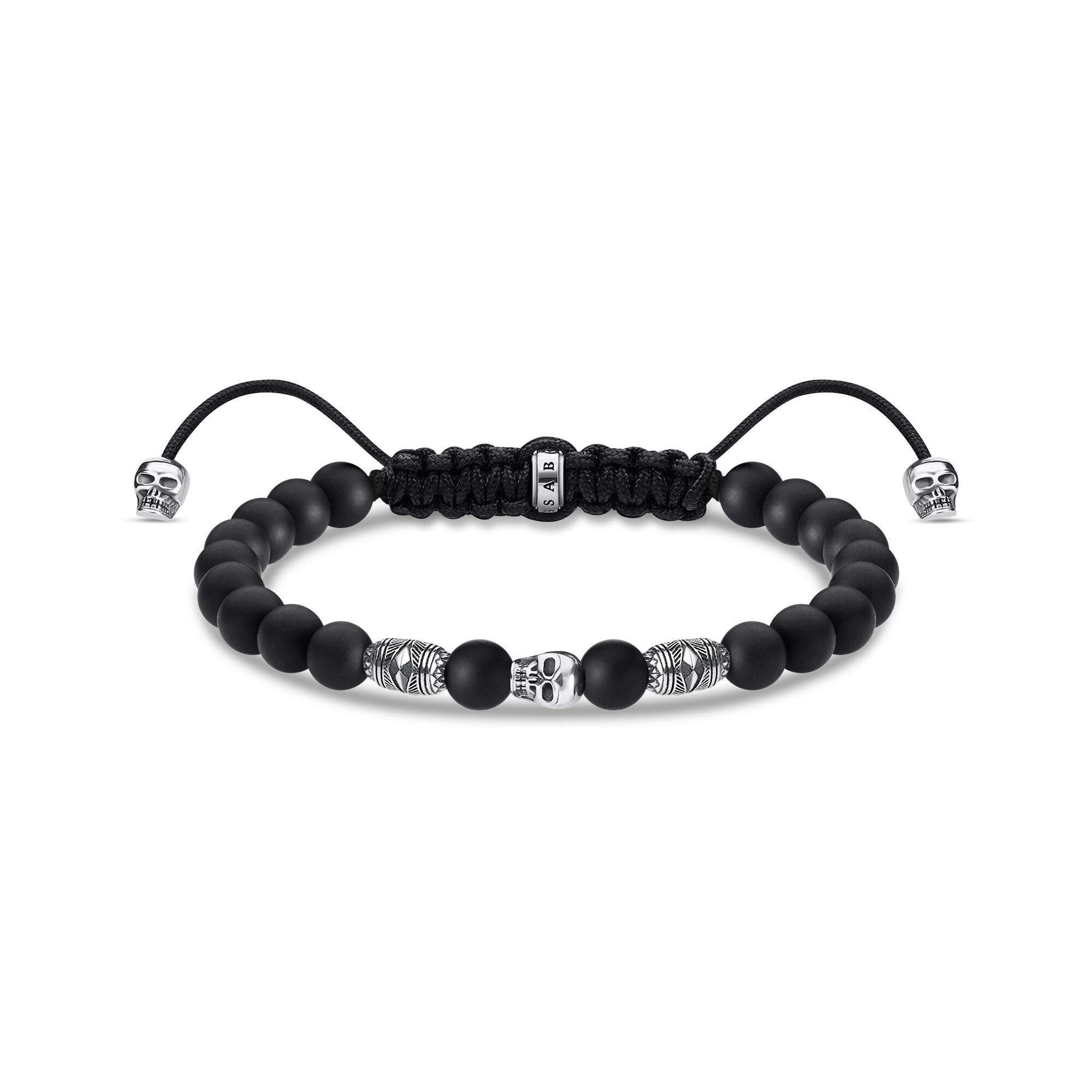 Bracelet Thomas Sabo Tête de mort et Obsidienne