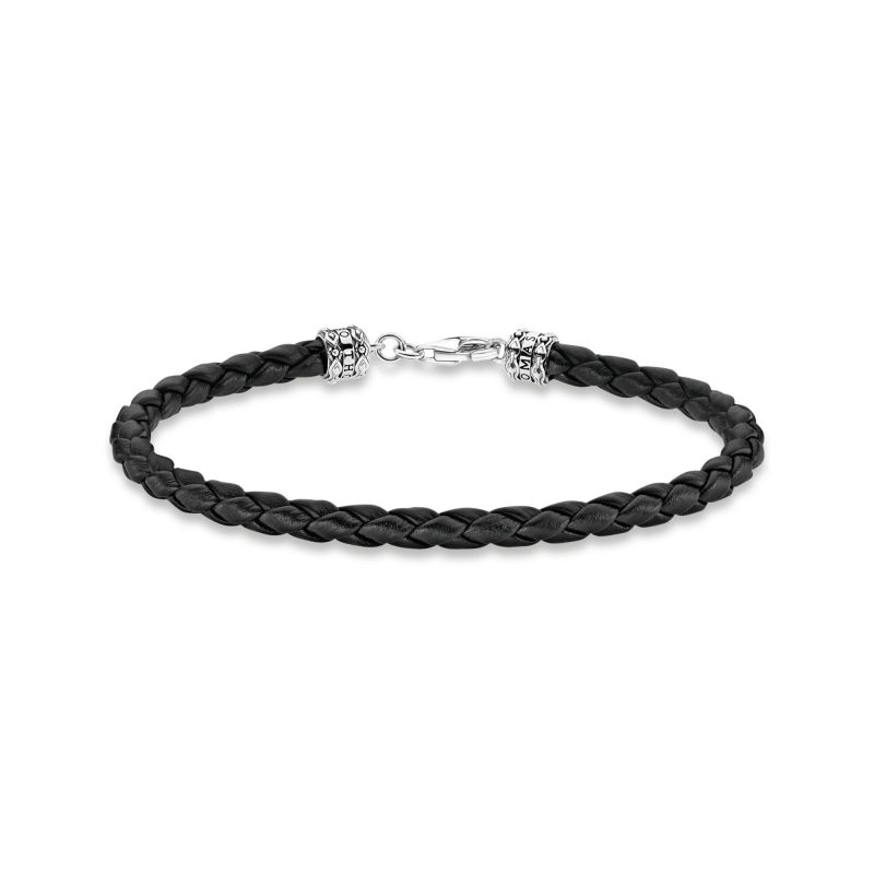 Bracelet Thomas Sabo Argent 925/1000 et Cuir Nappa Tressé Noir