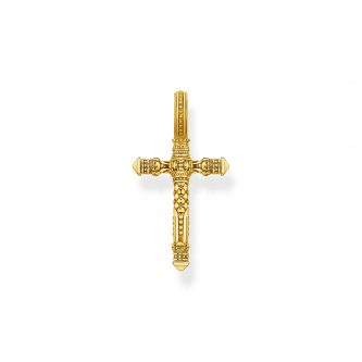 Pendentif Thomas Sabo Argent 925/1000 Plaqué Or Jaune Croix