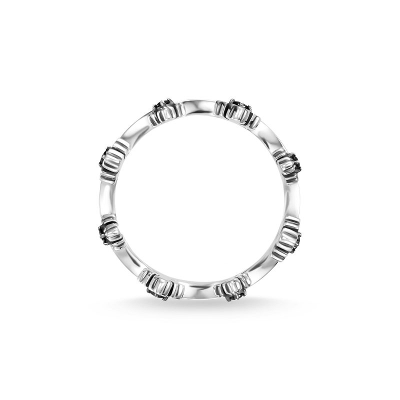 Bague Thomas Sabo Argent 925/1000 Couronne et Oxydes Noirs – Image 4