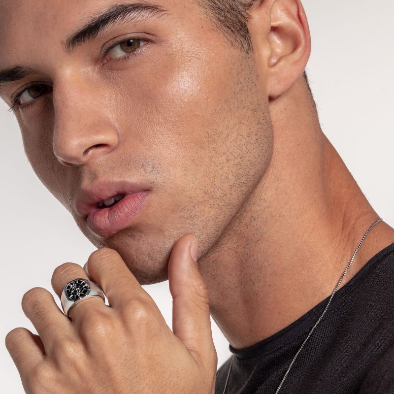 Bague Chevalière Thomas Sabo Argent 925/1000 Onyx avec Boussole – Image 5