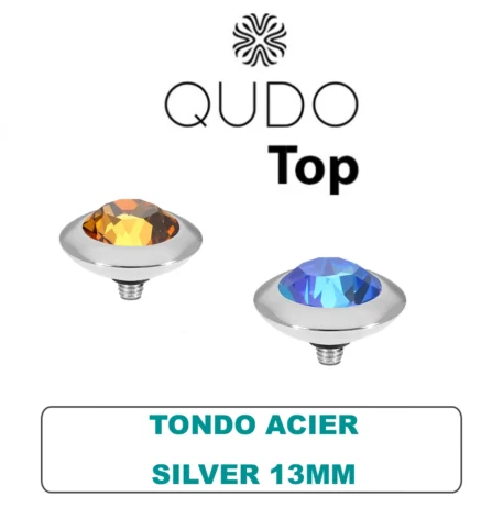 Tops Qudo Acier Tondo 13 mm Silver Cristal