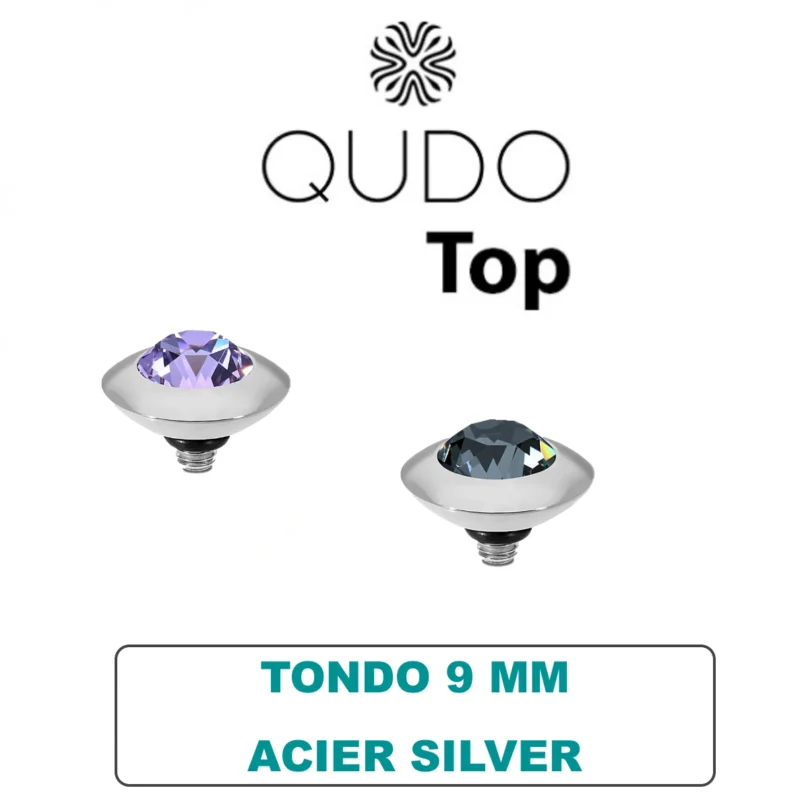 Tops Qudo Tondo 9 mm Acier Silver Cristal