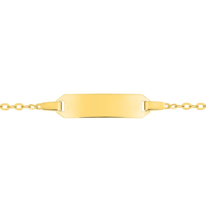 Bracelet identité Bébé Or Jaune 750/1000 Maille Forçat 13cm