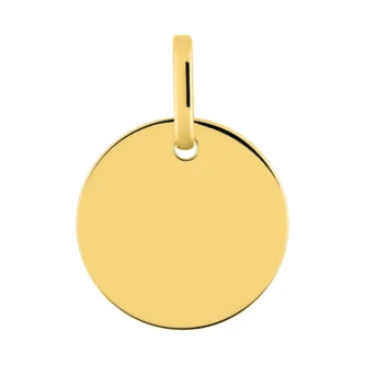 Médaille Or Jaune 750/1000 Jeton Rond 15 mm Plané Épais