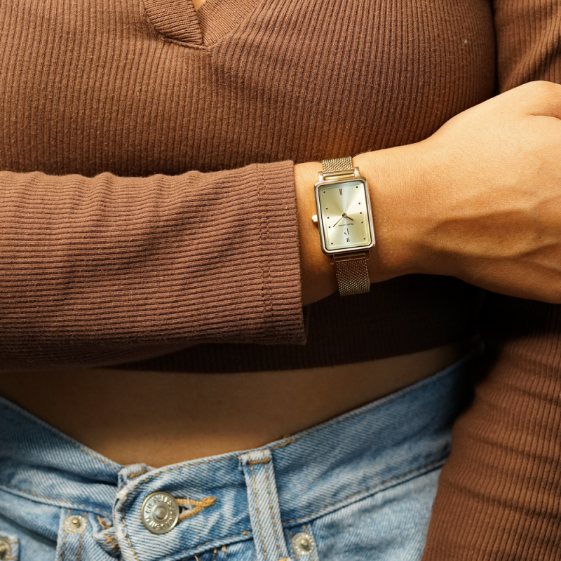 Montre Femme Pierre Lannier Ariane Cadran Doré Bracelet Acier Milanais Doré 057H542 – Image 2