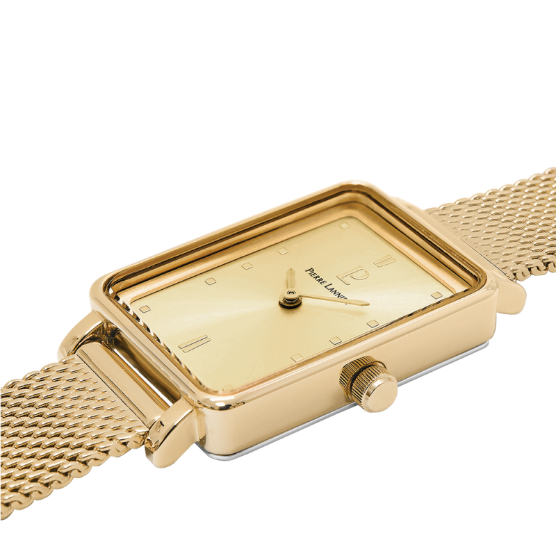 Montre Femme Pierre Lannier Ariane Cadran Doré Bracelet Acier Milanais Doré 057H542 – Image 3