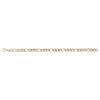 Bracelet Homme Acier Gold Fashion Steel Maille Alternée 1+3 Largeur 7mm