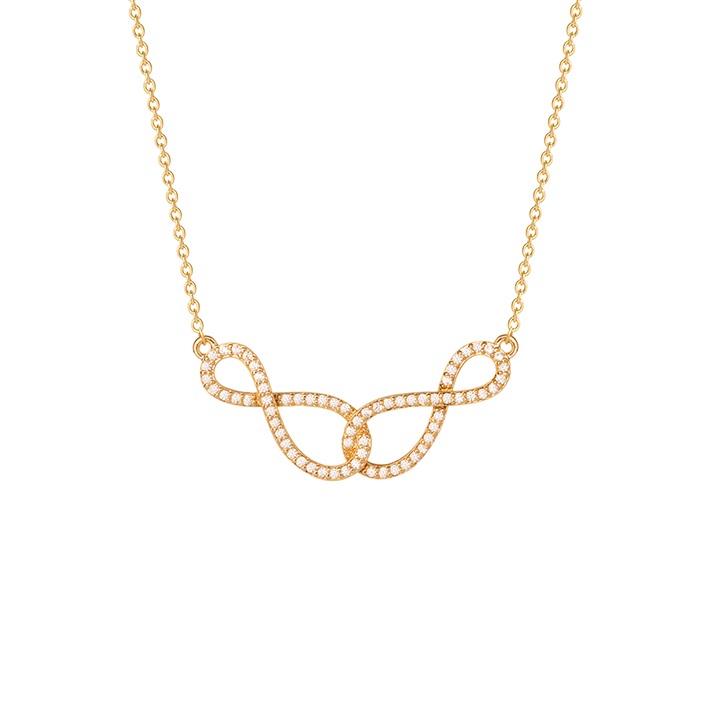 Collier Plaqué Or Éternel avec Oxydes Blancs Ronds