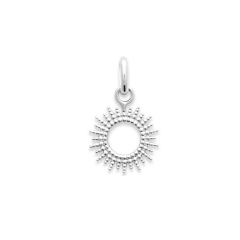 Pendentif Argent 925/1000 Rhodié Soleil Perlé