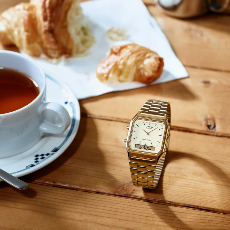 Montre Homme Casio Vintage Edgy Dorée Ana-Digit AQ-230GA-9DMQYES – Image 3