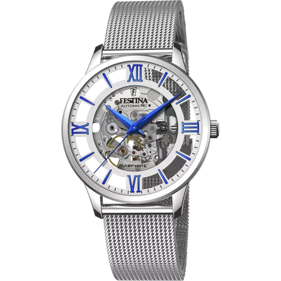 Festina Homme Squelette Automatique Acier Milanais Verre Saphir F20534/1