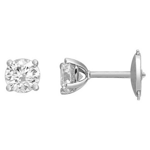 Boucles d'oreilles Diamanti Or 750/1000 et Diamants Synthétiques 2 x 0.50ct Serti 4 Griffes