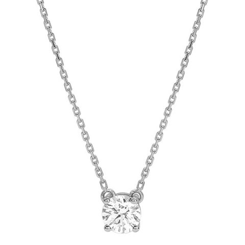 Collier Diamanti Or 750/1000 et Diamant Synthétique 0.50ct Serti 4 Griffes