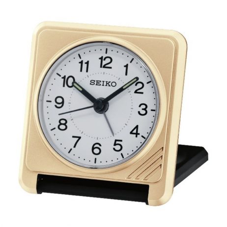 Réveil de Voyage Carré Seiko Doré Métallisé QHT015GL