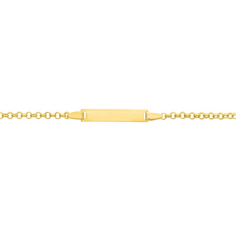 Bracelet Identité Bébé Plaqué Or 750/1000 Maille Jaseron 15 cm