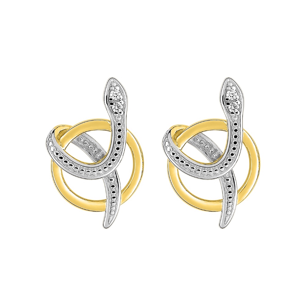 Boucle d'Oreille Serpent Mamba Blanc (Zirconium)
