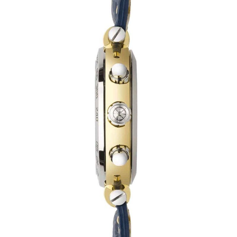 Montre Homme Herbelin Acier Bicolore Chrono Newport Originals Cuir Requin Bleu 37654T35 – Image 2