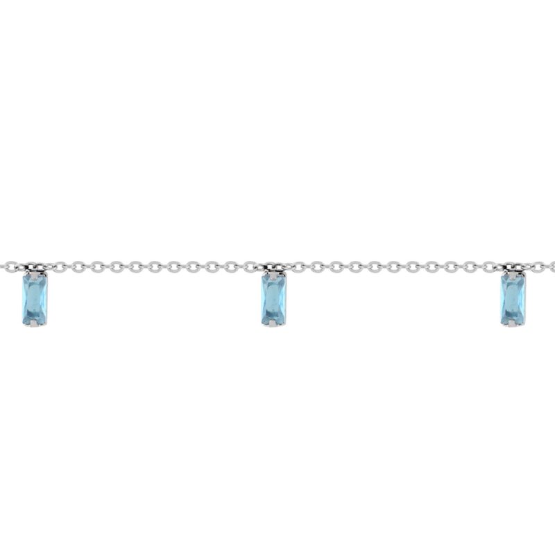 Bracelet Fashion Steel Acier et Oxydes Bleus Taille Baguette