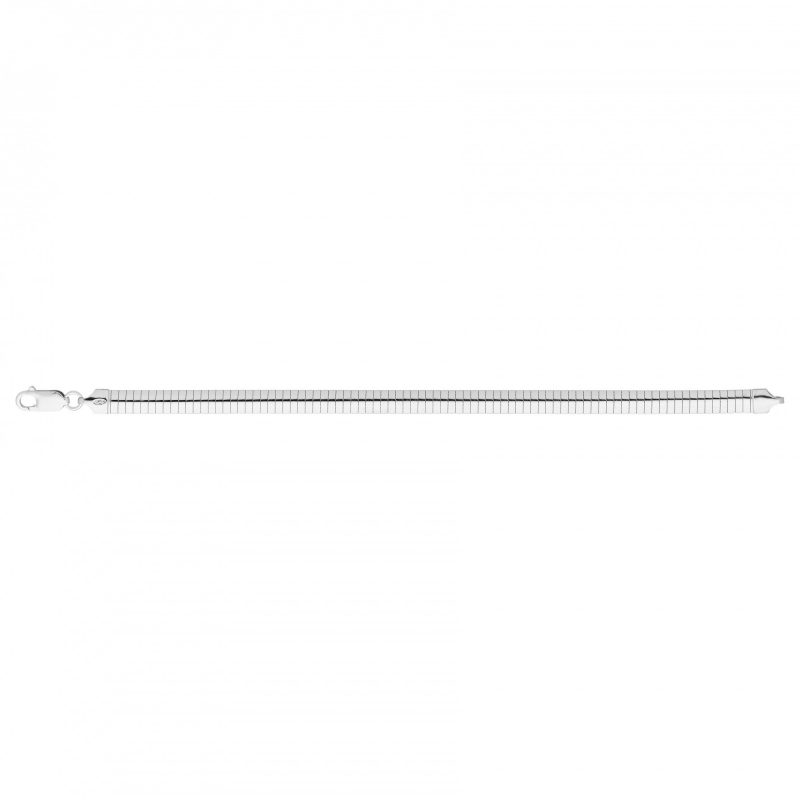 Bracelet Argent 925/1000 Rhodié Oméga Droit 6mm