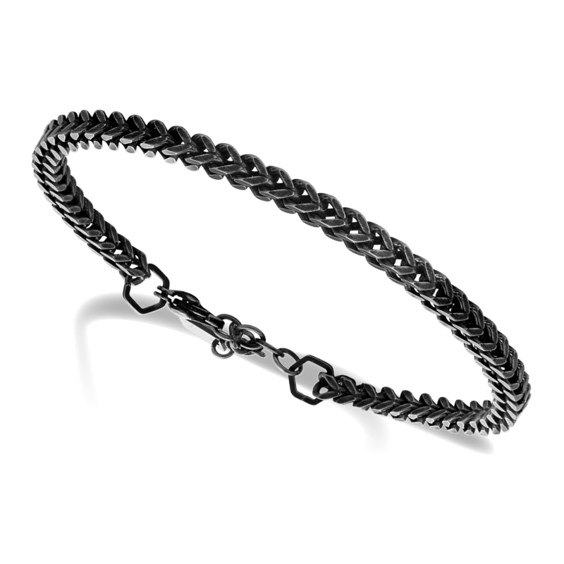Bracelet Homme Rochet Major Acier Noir Vintage HB01385