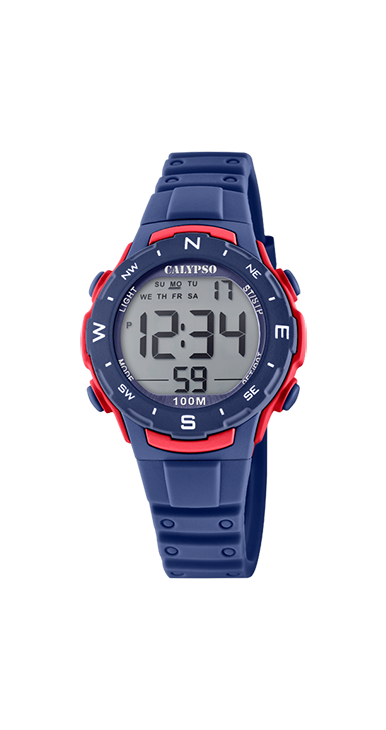 Montre Calypso Enfant Digitale Bleu et Rouge K5801/4