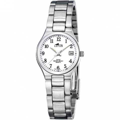 Montre Lotus Femme Acier Fond Blanc Bracelet Acier 15193/2