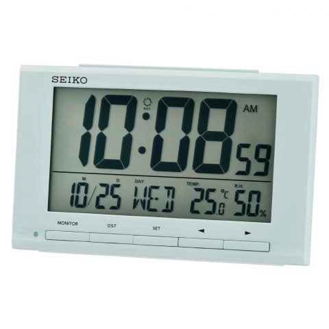 Réveil Seiko Rectangle Digital Bleu Clair QHL090L