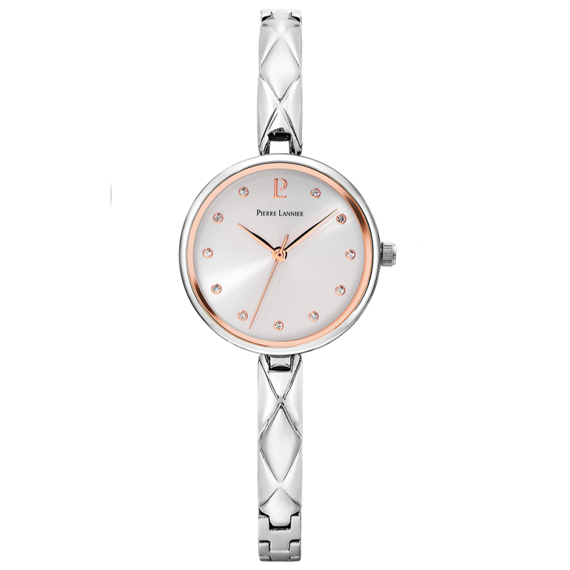 Montre Femme Pierre Lannier LEIA Cadran Argenté Bracelet Acier Argenté 042J721