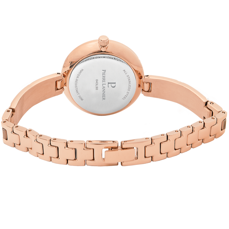 Montre Femme Pierre Lannier Leia Cadran Argenté Bracelet Acier Doré Rose 043L908 – Image 3