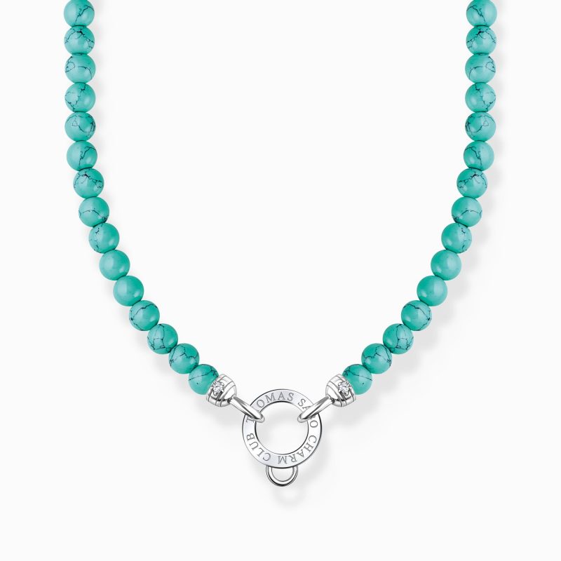 Chaine Support de Charm Thomas Sabo Argent 925/1000 Perles Turquoise