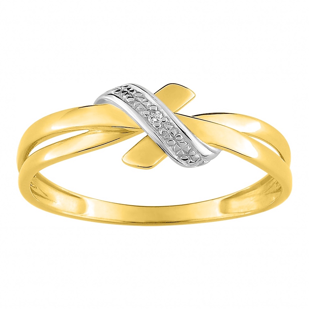 Bague Or Bicolore 750/1000 et Diamant