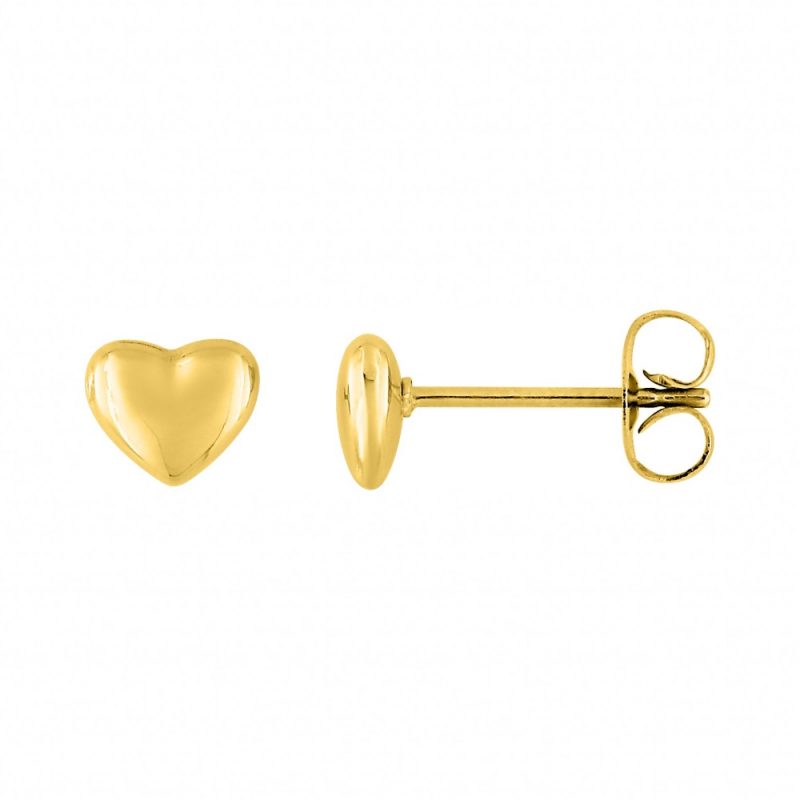 Boucles d'oreilles Fashion Steel Coeurs Acier Doré