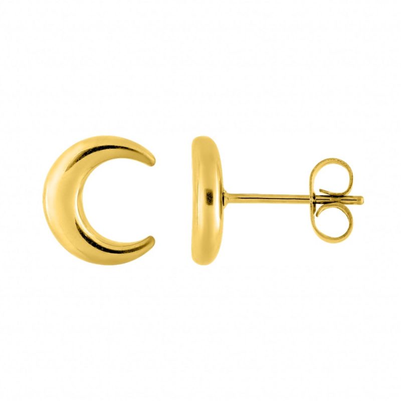 Boucles d'oreilles Fashion Steel Lune Acier Doré