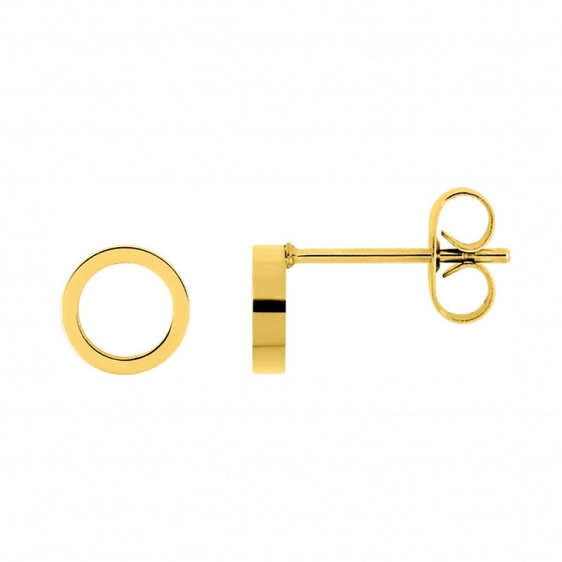 Boucles d'oreilles Fashion Steel Cercle Acier Doré