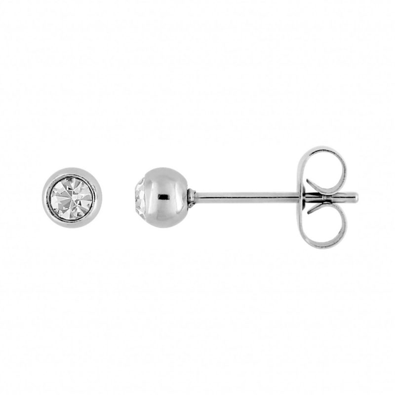 Boucles d'oreilles Fashion Steel Oxyde Clos 4mm Acier