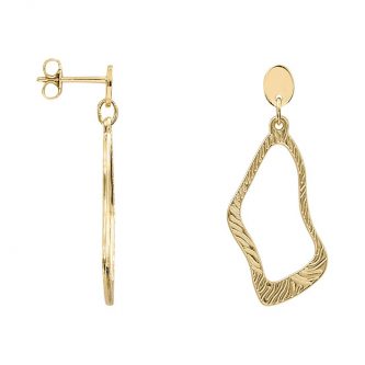 Boucles d'oreilles Pendantes Saunier Barbotine Plaqué Or