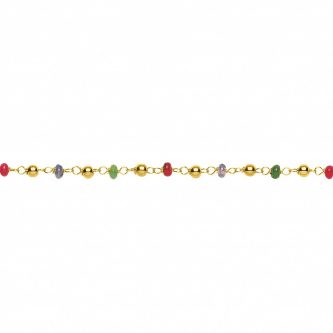 Bracelet or jaune 750/1000 Saphirs Emeraudes Rubis