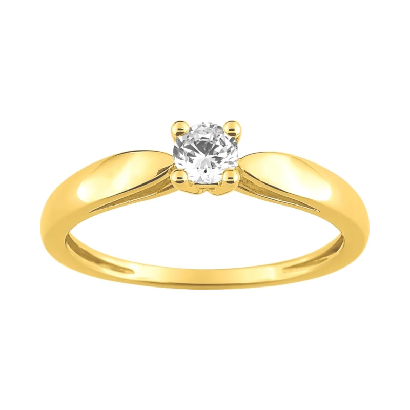 Bague Solitaire Or Jaune 750/1000 et Diamant 0.020ct
