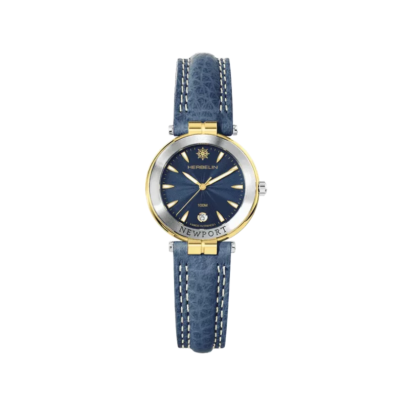 Montre Femme Herbelin Acier Newport Originals Bicolore Bracelet Cuir 14255T35