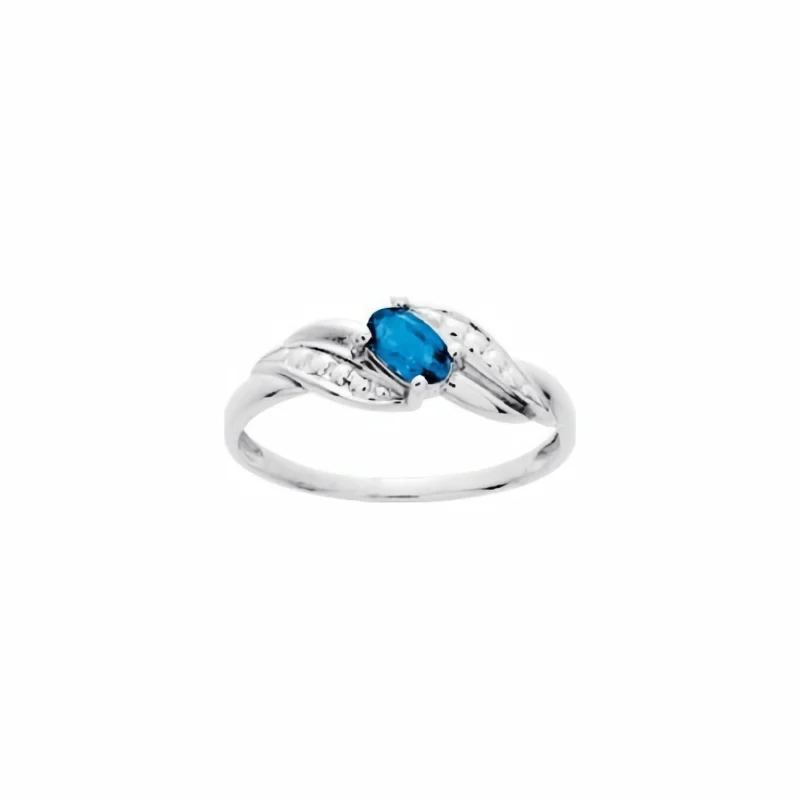 Bague Or Blanc 750/1000 et Saphir Ovale