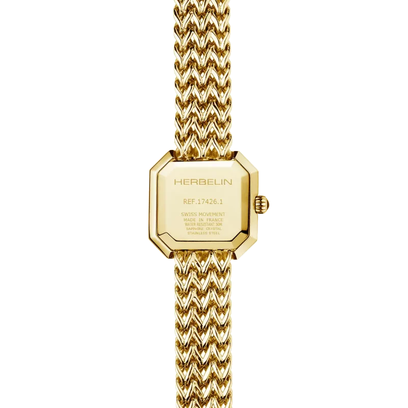 Montre Femme Herbelin Acier PVD Jaune Octogone Bracelet Acier PVD Gourmette 17436BP49 – Image 4
