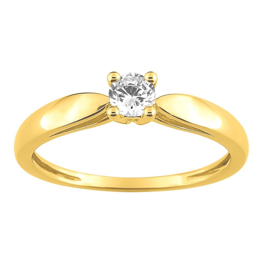 Bague Solitaire Or Jaune 750/1000 et Diamant 0.20ct