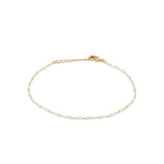 Bracelet Boho Plaqué Or Jaune et Perles de Miyuki Blanches