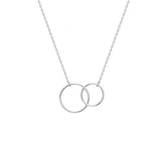 Collier Argent 925/100 Rhodié Double Cercle