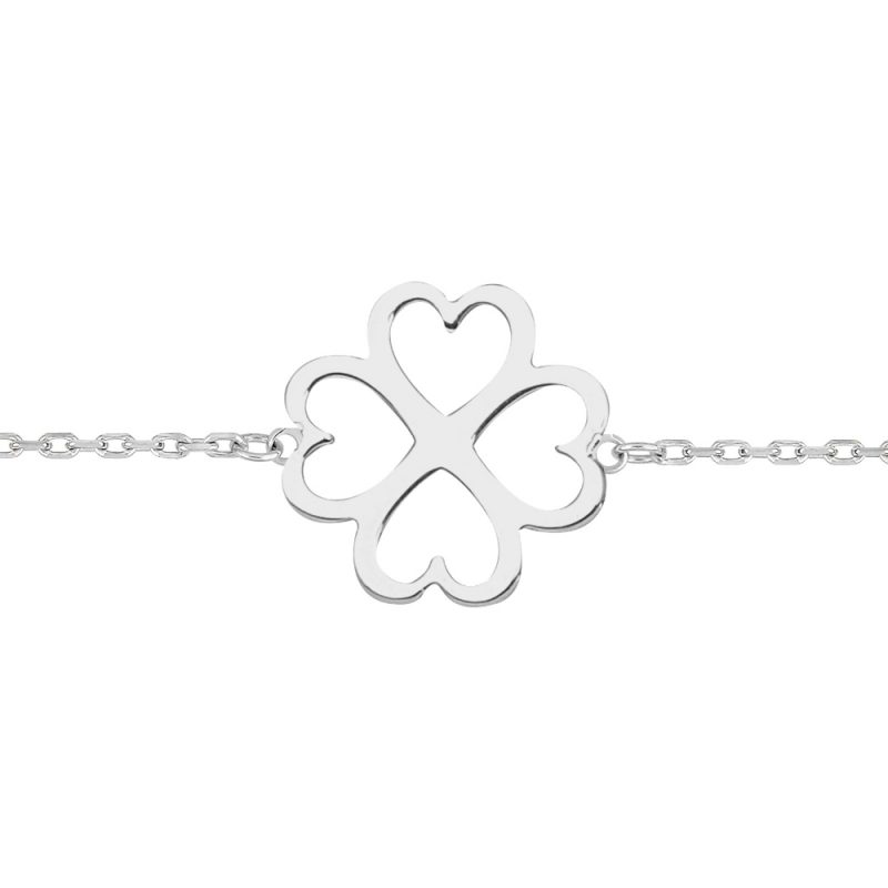 Bracelet Argent Rhodié 925/1000 Trèfle