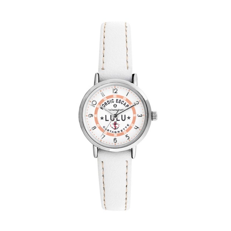 LuluCastagnette Sea You Boitier Argenté Cuir Blanc 38977